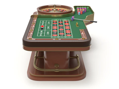 American and European Roulette Table 3D Model