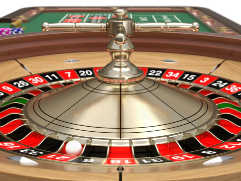 American and European Roulette Table 3D Model