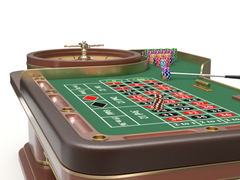 American and European Roulette Table Modelo 3D