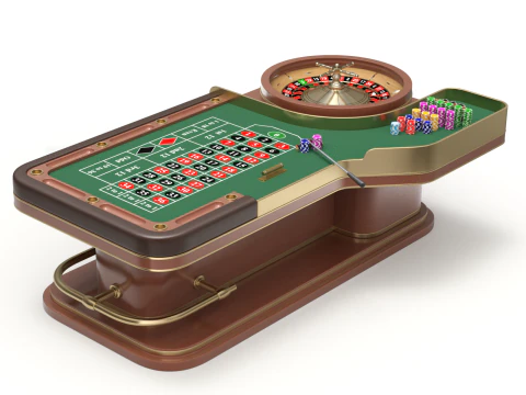 American and European Roulette Table 3D Model