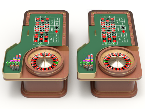 American and European Roulette Table Modelo 3D
