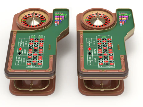 American and European Roulette Table 3D Model