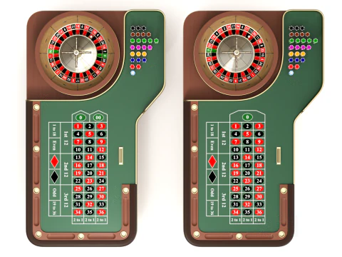 American and European Roulette Table 3D Model