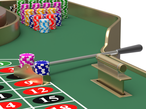 American and European Roulette Table Modelo 3D