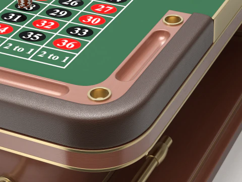 American and European Roulette Table 3D Model