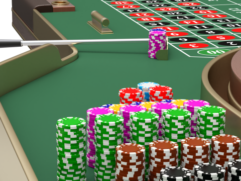 American and European Roulette Table Modelo 3D