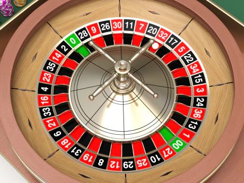 American and European Roulette Table 3D Model