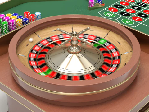 American and European Roulette Table 3D Model