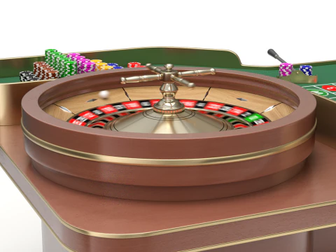 American and European Roulette Table 3D Model