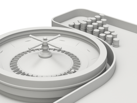 American and European Roulette Table Modelo 3D