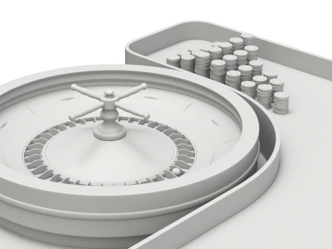 American and European Roulette Table 3D Model