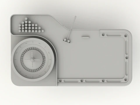 American and European Roulette Table 3D Model
