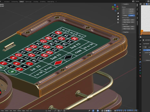 American and European Roulette Table 3D Model