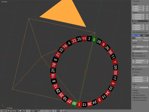 American and European Roulette Table 3D Model