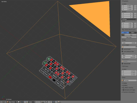 American and European Roulette Table 3D Model