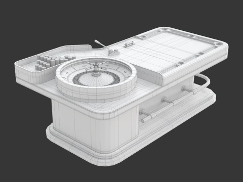 American and European Roulette Table 3D Model