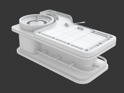 American and European Roulette Table 3D Model