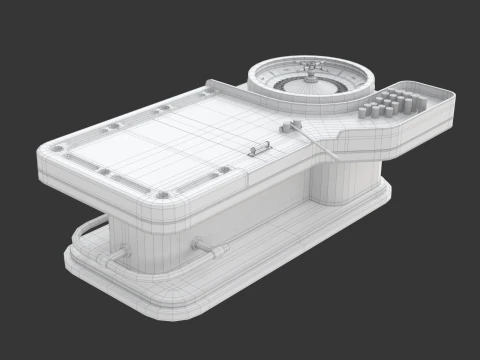 American and European Roulette Table 3D Model