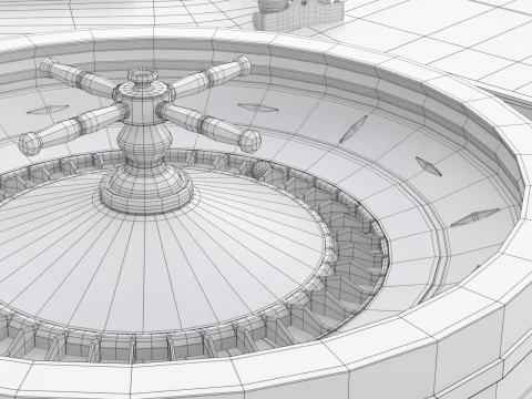 American and European Roulette Table 3D Model