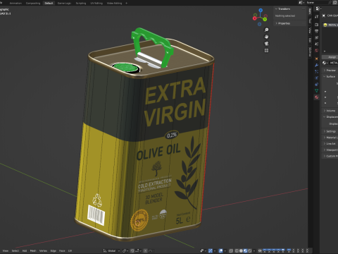 Olive Oil Can 5L 3D 模型