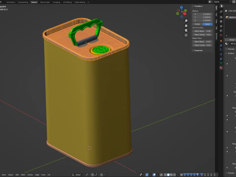 Olive Oil Can 5L 3D Model