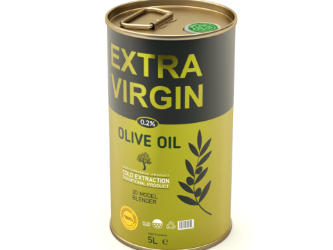 Olive Oil Can 5L round 3D Model