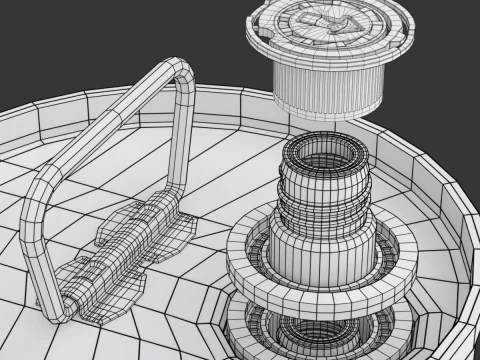 Olive Oil Can 5L round 3D Model