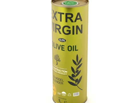 Olive Oil Can 1L 3D Model