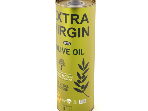 Olive Oil Can 1L Model 3D