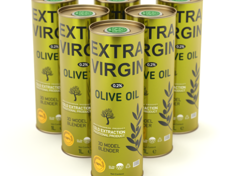 Olive Oil Can 1L Model 3D