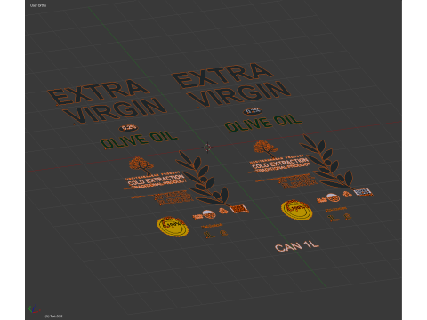Olive Oil Can 1L Model 3D