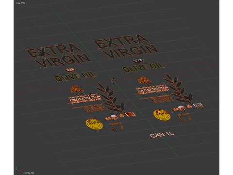 Olive Oil Can 1L 3D Model