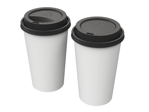 Coffee Cup Set with Lid Model 3D
