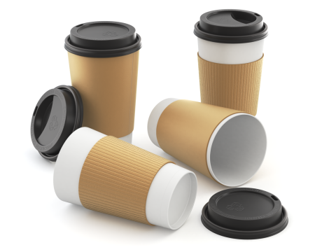 Coffee Cup Set with Lid Model 3D