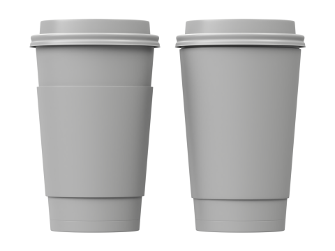 Coffee Cup Set with Lid Model 3D