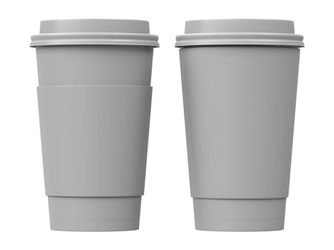 Coffee Cup Set with Lid 3D Model
