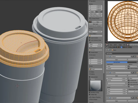 Coffee Cup Set with Lid 3D Model