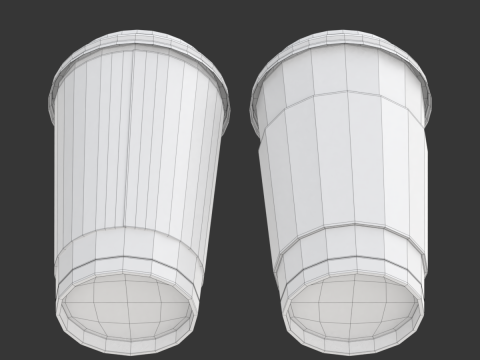 Coffee Cup Set with Lid Model 3D
