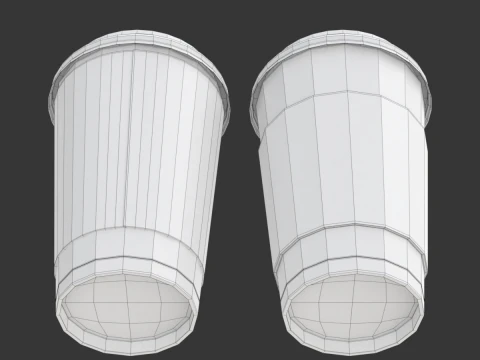 Coffee Cup Set with Lid 3D Model