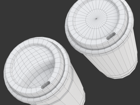 Coffee Cup Set with Lid Model 3D