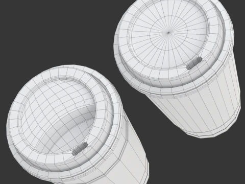 Coffee Cup Set with Lid 3D Model