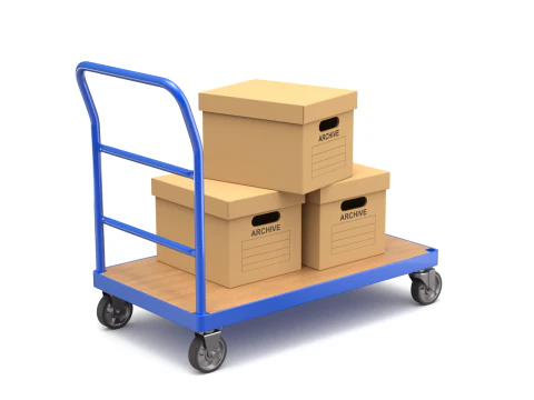 Warehouse Trolley with Storage Boxes 3D Model