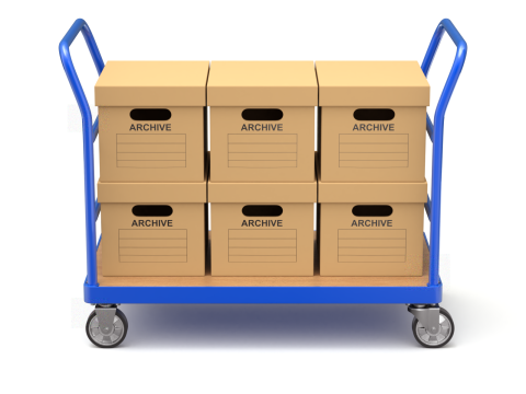Warehouse Trolley with Storage Boxes Modelo 3D