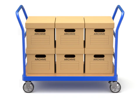 Warehouse Trolley with Storage Boxes 3D Model