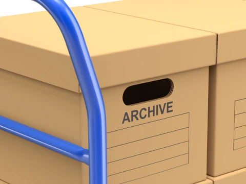 Warehouse Trolley with Storage Boxes 3D Model