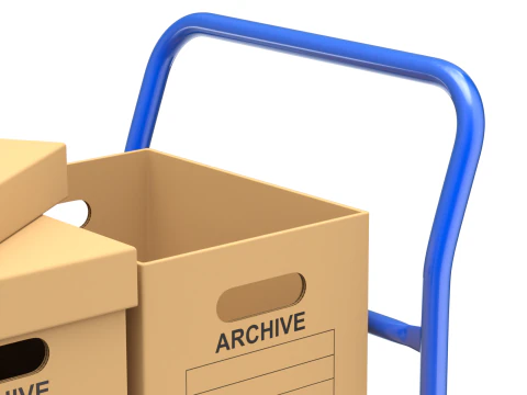 Warehouse Trolley with Storage Boxes 3D Model