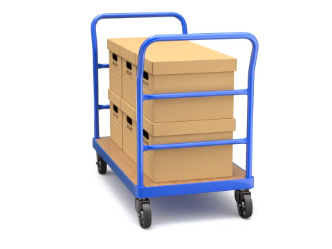 Warehouse Trolley with Storage Boxes 3D Model