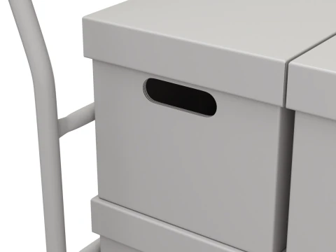 Warehouse Trolley with Storage Boxes 3D Model