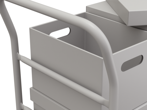 Warehouse Trolley with Storage Boxes Modelo 3D