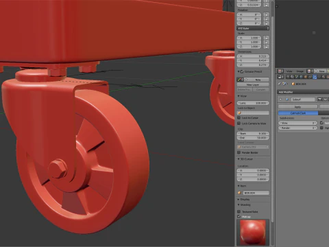 Warehouse Trolley with Storage Boxes 3D Model